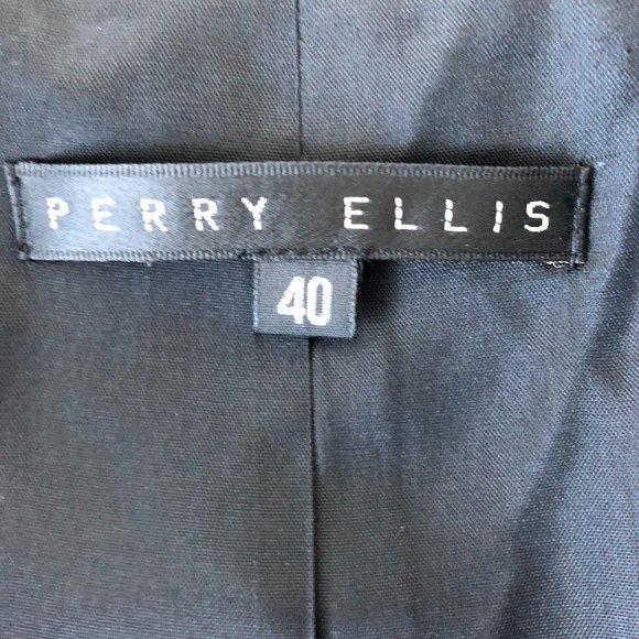 Perry Ellis Lined Black Blazer Size 40 - Picture 7 of 9